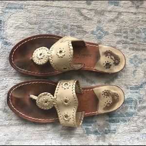 Jack Rogers Gold and Tan Size 8